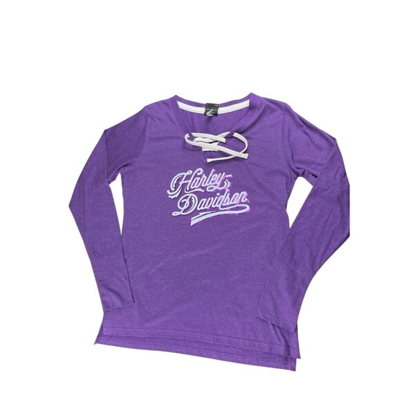 Harley-Davidson® Ornamental Foiled Detail Graphic Long Sleeve Shirt Size Large - Picture 2 of 13